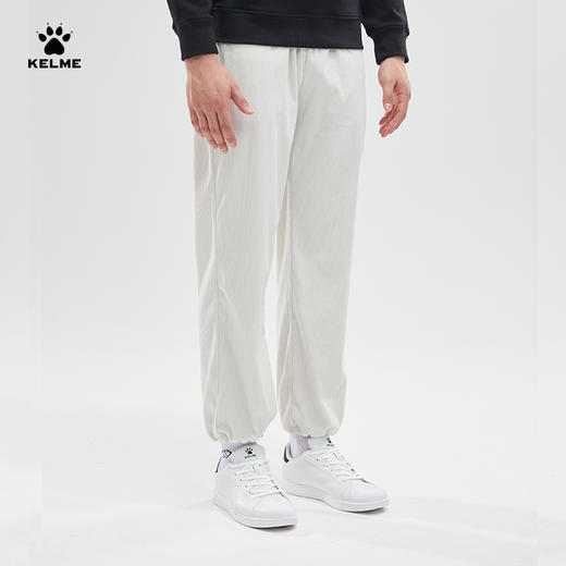 卡尔美美式运动裤男2022秋冬新款灯芯绒抽绳束脚针织长裤潮 商品图2