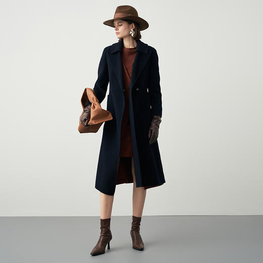 EITIE爱特爱冬季新款气质翻领中长款大衣外套7214925 商品图1