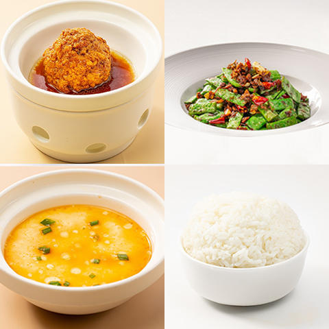 红烧狮子头1个+砂锅扁豆+蒸蛋+米饭 商品图0