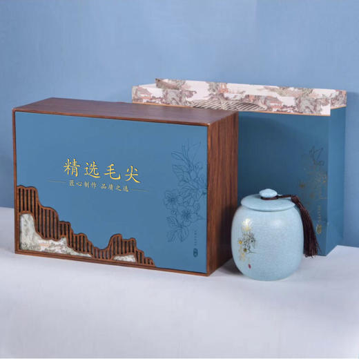 特尊2024新茶毛尖明前春茶高山绿茶山语陶瓷礼盒 商品图0
