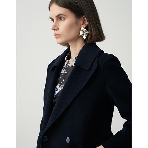 EITIE爱特爱冬季新款气质翻领中长款大衣外套7214925 商品图5