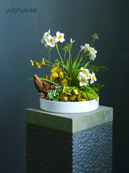 新中式酒店餐桌花大圆桌转盘摆花饭店餐厅包厢高端仿真装饰花摆设 商品图2