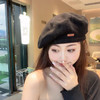 针织贝雷帽秋季帽子百搭显脸小八角帽日系韩版纯色学生复古报童帽 商品缩略图1