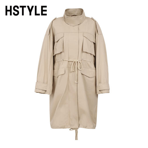 韩都衣舍派克服棉服2022新款秋装女装宽松ins潮可拆外套JM10370 商品图3