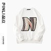 PINLI品立2022秋冬新款男士贴布字母圆领套头休闲卫衣BG223309032 商品缩略图2