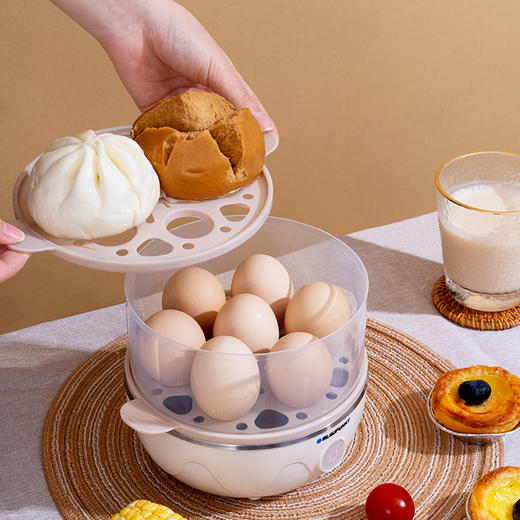 德国蓝宝新款煮蛋器 多功能家用防烧干双层煮小型迷你早餐机蒸蛋器 商品图0