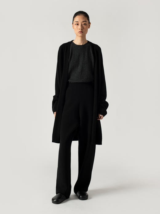 322工房轻柔质感羊毛羊绒针织外套2022年秋冬款休闲中长款开衫女 商品图0