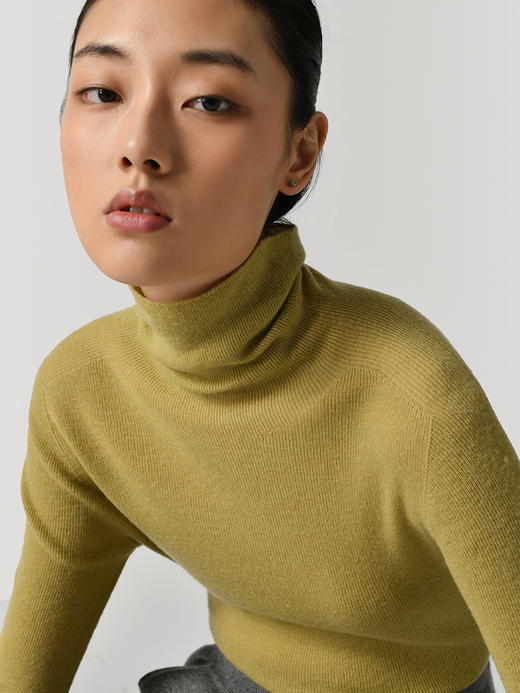 322工房无缝全成型绵羊毛高领打底衫2022年秋冬款纯色针织套头衫 商品图0