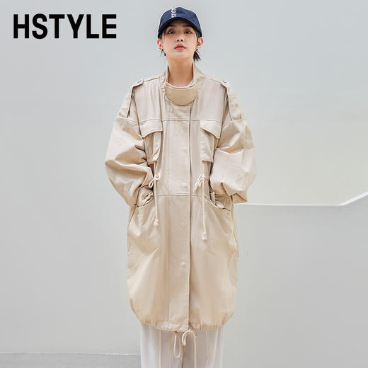 韩都衣舍派克服棉服2022新款秋装女装宽松ins潮可拆外套JM10370 商品图2