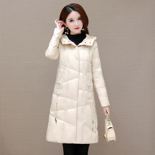 QYM DN228879-Y羽绒服中长款加厚保暖连帽外套 商品图0