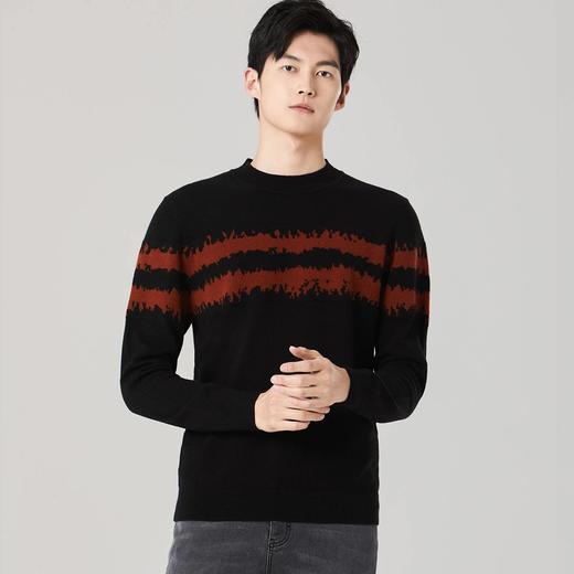 圣得西男装冬季款男士撞色提花保暖厚羊毛衫【门店新品】2262050518 商品图3