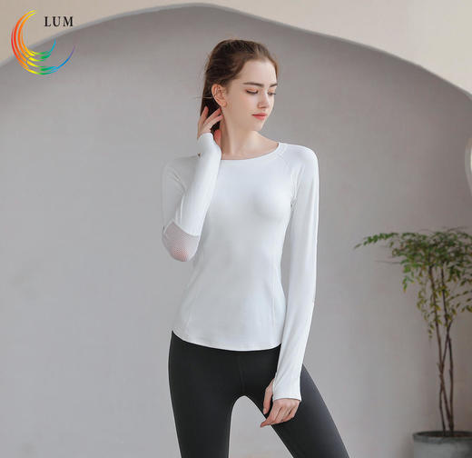 LUM39771露檬新款瑜伽长袖双面磨毛面料 商品图3