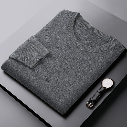 【100%羊毛】【新款DX】大依优型大码男装纯羊毛衫毛衣针织套头圆领打底衫加肥加大男士 商品图3