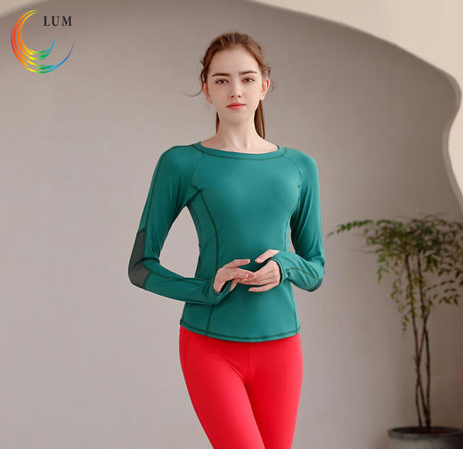 LUM39771露檬新款瑜伽长袖双面磨毛面料 商品图2