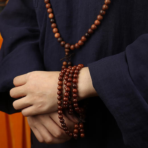 高品质】天然雷击枣木圆珠长串手串手链 商品图2