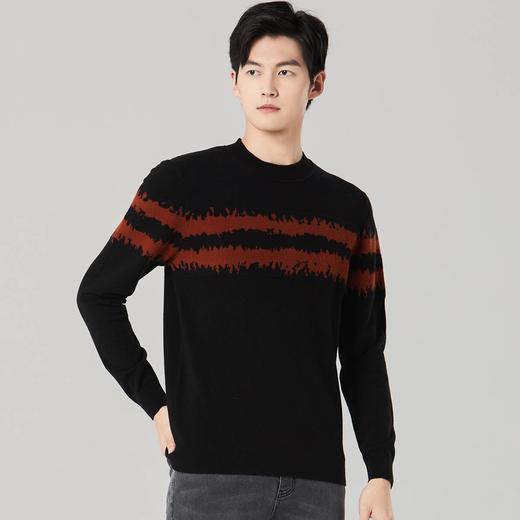 圣得西男装冬季款男士撞色提花保暖厚羊毛衫【门店新品】2262050518 商品图1