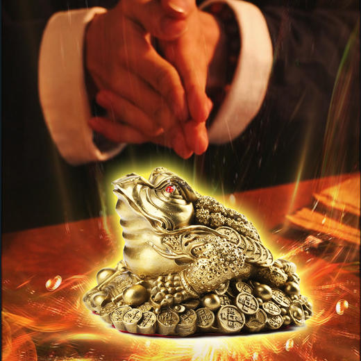 【金缠万贯】灵机生活馆 黄铜进宝金蟾摆件 吞金祥兽 商品图3