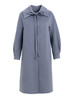 欧芮儿长袖毛呢外套女中长款宽松显瘦2021冬装新款蓝色呢子大衣 商品缩略图3