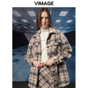 VIMAGE纬漫纪冬季新款复古宽松大衣外套V1814417 商品缩略图3