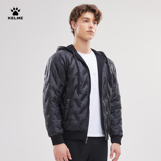 卡尔美运动潮流串标羽绒服保暖双面男外套冬季连帽充绒卫衣9247YR1020 商品图4