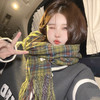 秋冬季新款复古绿色格子围巾女士韩版百搭时尚保暖披肩美式围脖 商品缩略图0