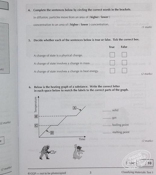 预售 CGP KS3 Science 10-Min Tests Complete:Biology,Chemistry,Physics 初中 科学10分钟测试包 生物 化学 物理 商品图5