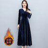 新款高贵气质加绒加厚打底金丝绒连衣裙  HT-XYX3767 商品缩略图0
