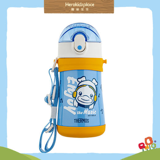 日本膳魔师高真空不锈钢保温杯(带肩带)320ml蓝橙 37600 商品图0