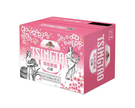 青岛啤酒白啤11度500ml*12听罐啤（樱花版）新品上市 商品图0
