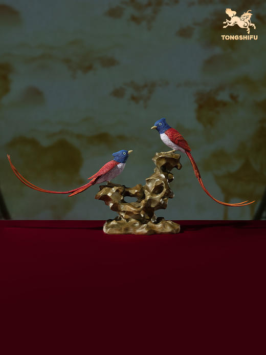 铜师傅 全铜摆件《铜师傅百鸟集》之寿带鸟 家居饰品客厅桌面摆件 商品图0