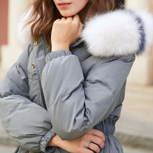 欧芮儿冬装女2019百搭毛领羽绒服中长款保暖加厚外衣外套 商品图2