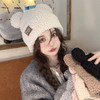 秋冬季新款护耳显脸小毛绒帽子女保暖可爱熊耳套头帽萌趣小熊盆帽 商品缩略图0