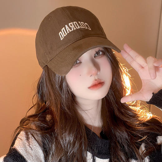 秋冬季新款百搭韩版棒球帽子女士简约字母休闲显脸小鸭舌帽子男士 商品图1