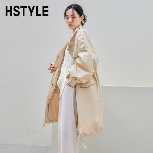 韩都衣舍派克服棉服2022新款秋装女装宽松ins潮可拆外套JM10370 商品图1