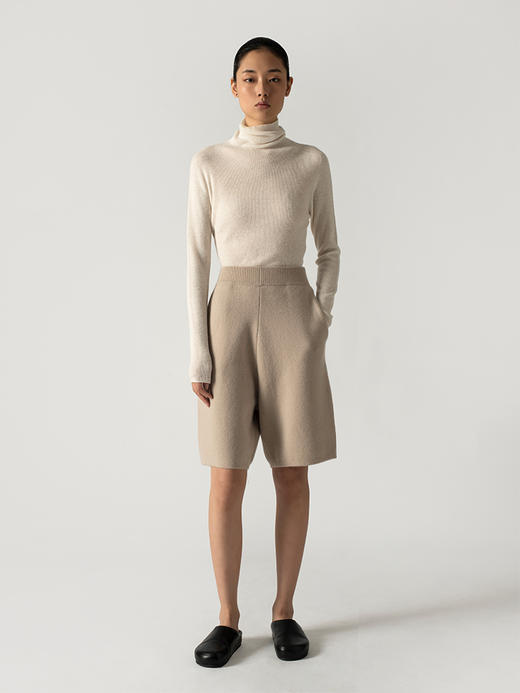 322工房无缝全成型绵羊毛高领打底衫2022年秋冬款纯色针织套头衫 商品图4