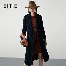 EITIE爱特爱冬季新款气质翻领中长款大衣外套7214925