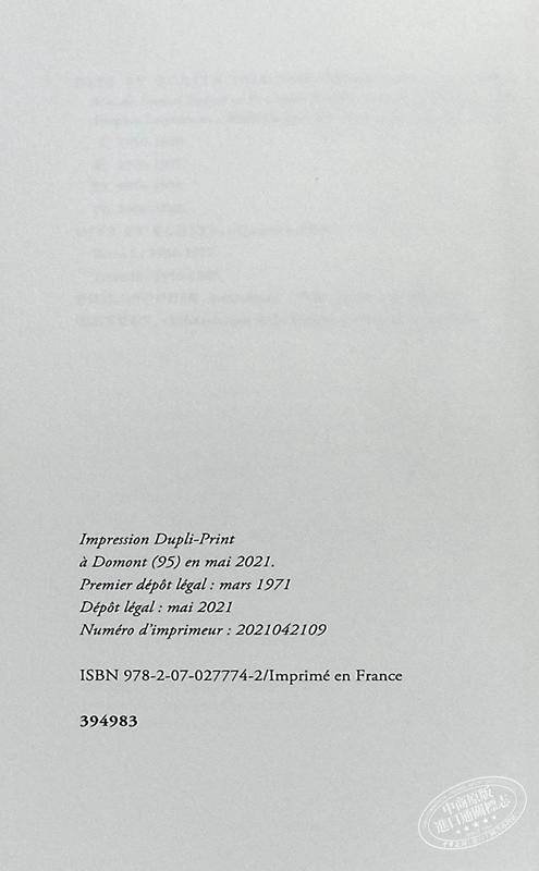 【中商原版】福柯 话语的秩序 法国哲学家 思想家 法文原版 L ordre du discours Michel Foucault 商品图8