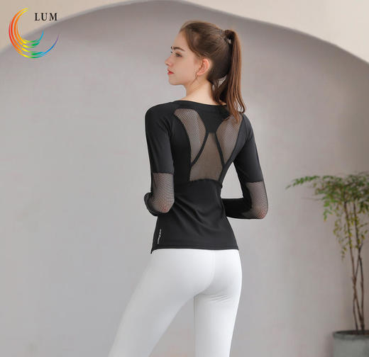 LUM39771露檬新款瑜伽长袖双面磨毛面料 商品图6