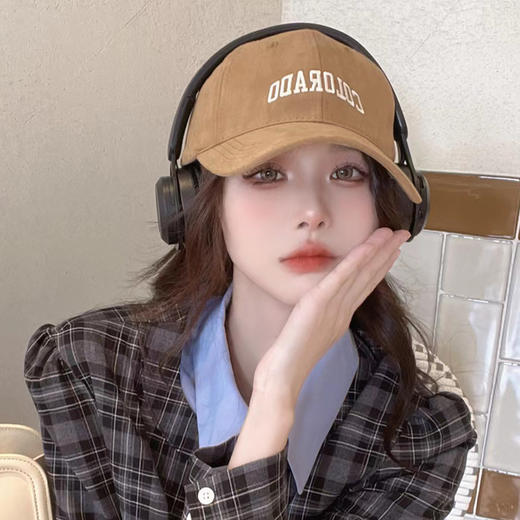 秋冬季新款百搭韩版棒球帽子女士简约字母休闲显脸小鸭舌帽子男士 商品图0