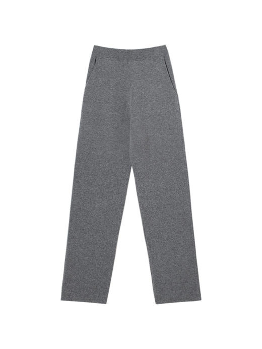 322工房重磅挺括质感羊毛羊绒针织裤2022年秋冬款加厚直筒拖地裤 商品图3