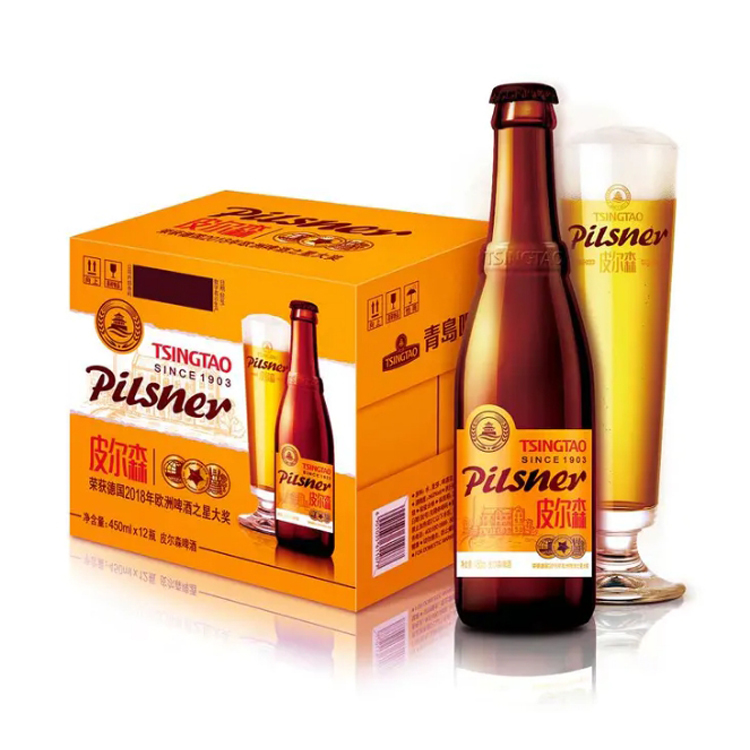 青岛啤酒皮尔森10.5度全麦精酿 450ml*12瓶