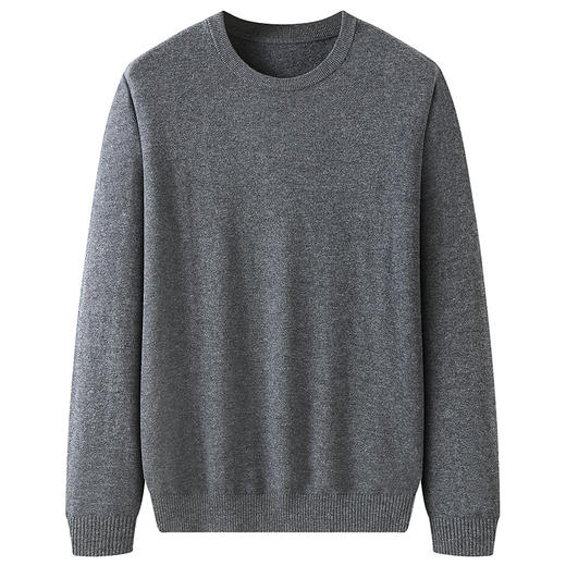 【100%羊毛】【新款DX】大依优型大码男装纯羊毛衫毛衣针织套头圆领打底衫加肥加大男士 商品图4