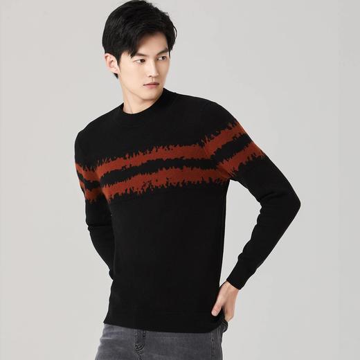 圣得西男装冬季款男士撞色提花保暖厚羊毛衫【门店新品】2262050518 商品图2