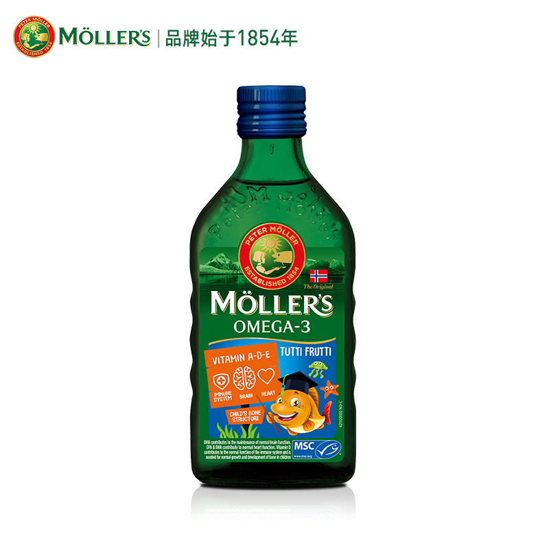 Mollers沐乐思 液体鱼肝油 水果味250ml