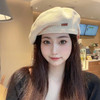 针织贝雷帽秋季帽子百搭显脸小八角帽日系韩版纯色学生复古报童帽 商品缩略图0