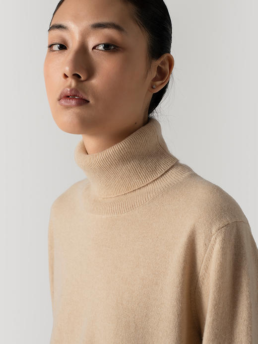 322工房经典再造纯羊绒高领打底衫2022年秋冬新款纯色针织套头衫 商品图2