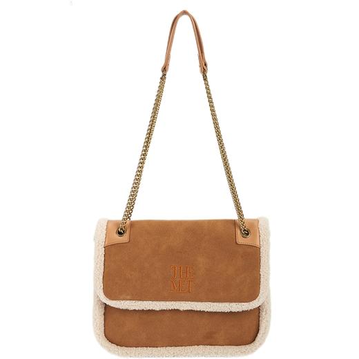 大都会艺术博物馆logo系列羊羔毛翻盖腋下包单肩包 商品图4