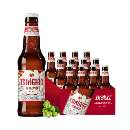 新品上市 青岛啤酒玫瑰红白啤12度258ml*24瓶 酒体丰满 酒香别致 商品图0