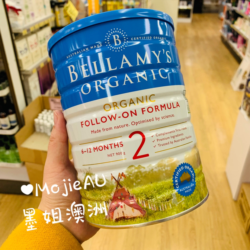 Bellamy贝拉米有机天然婴儿奶粉900g二段（6-12个月）澳洲新版