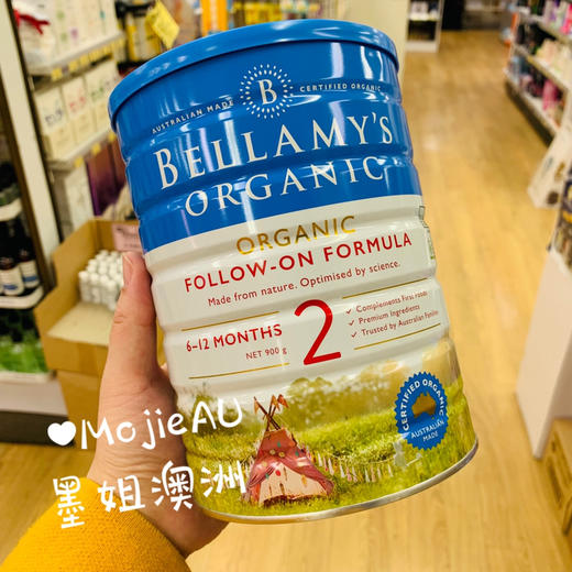 Bellamy贝拉米有机天然婴儿奶粉900g二段（6-12个月）澳洲新版 商品图0